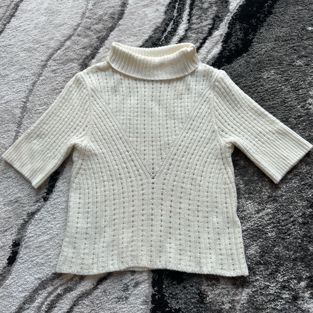 Cream Knit Top